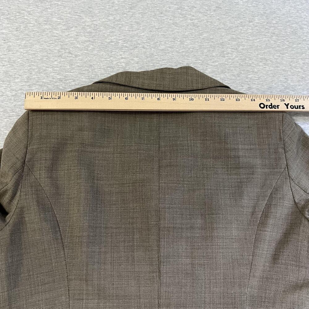Worth Blazer Womens 8 Lightweight Brown Wool Blend Tailored Career Jacket - Picture 14 of 15